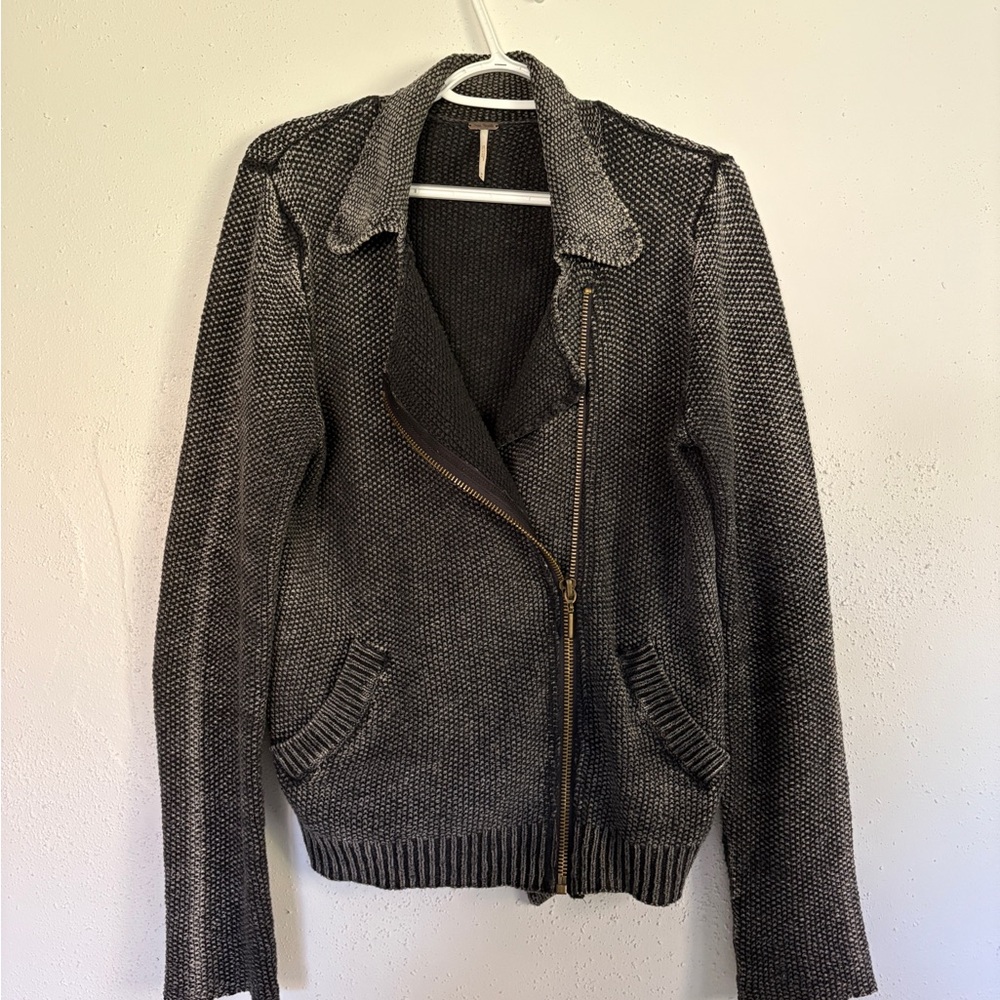 Free People Black Sweater Jacket